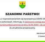 Komunikat - zawieszone wszystkie kursy w ramach transportu gminnego
